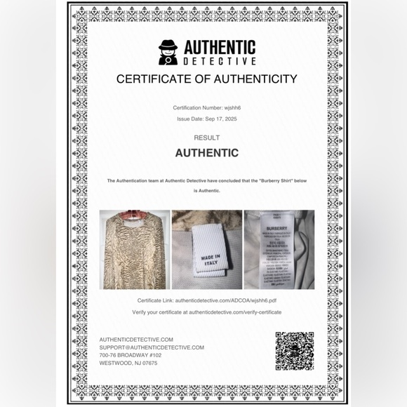 Burberry Pale Taupe Astrakhan Print Long-sleeve Brand tag missing. Size SM. EUC - Picture 16 of 16